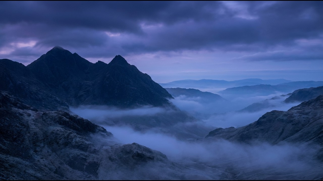Night Mountain Fog Ambience 🌙 Calm Wind Sounds for Sleep & Study | Black Screen | 10 Hours | No Add