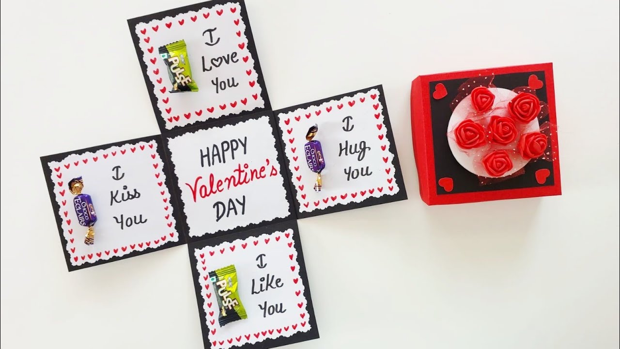 DIY last minute 😍 Greeting Cards for Valentine's day / Handmade Chocolate explosion box tutorial  