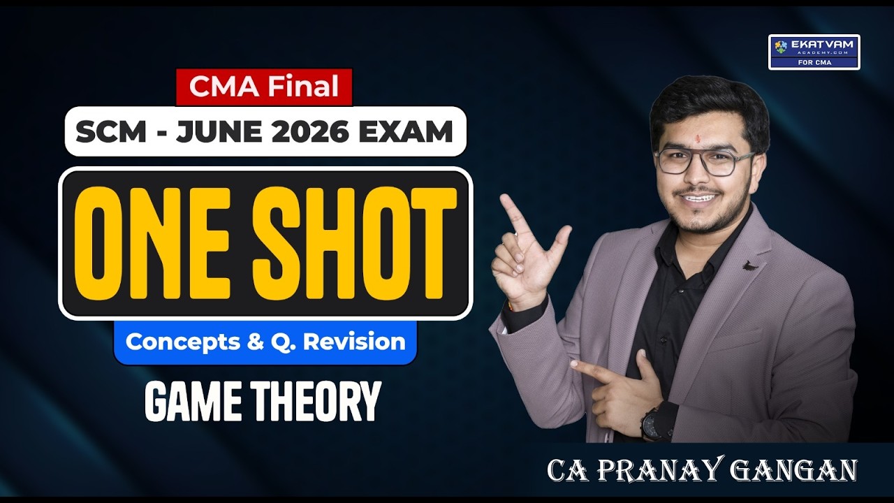 Game Theory | CMA Final SCM | One Shot Revision Lecture | June'26 | CA Pranay Gangan