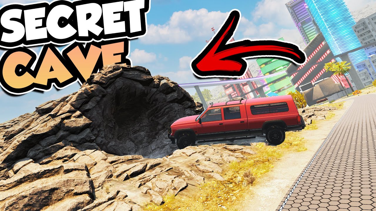 This Map Has An INCREDIBLE Secret Cave! Awesome Cyberpunk Map! - BeamNG Mods