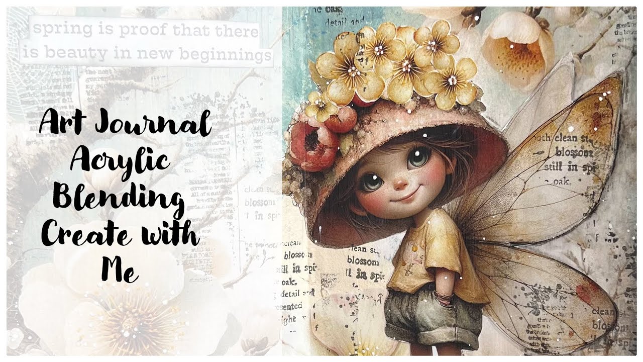 Art Journal | Acrylic Blending | Create with Me | no music | DEAF | VISUAL ART