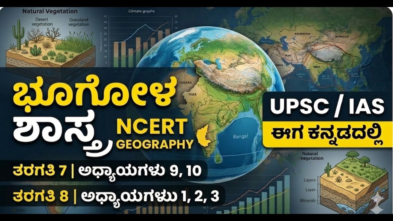 NCERT Geography Class 7 - 9, 10 | Class 8 - 1, 2 , 3 | In Kannada | UPSC MindGame