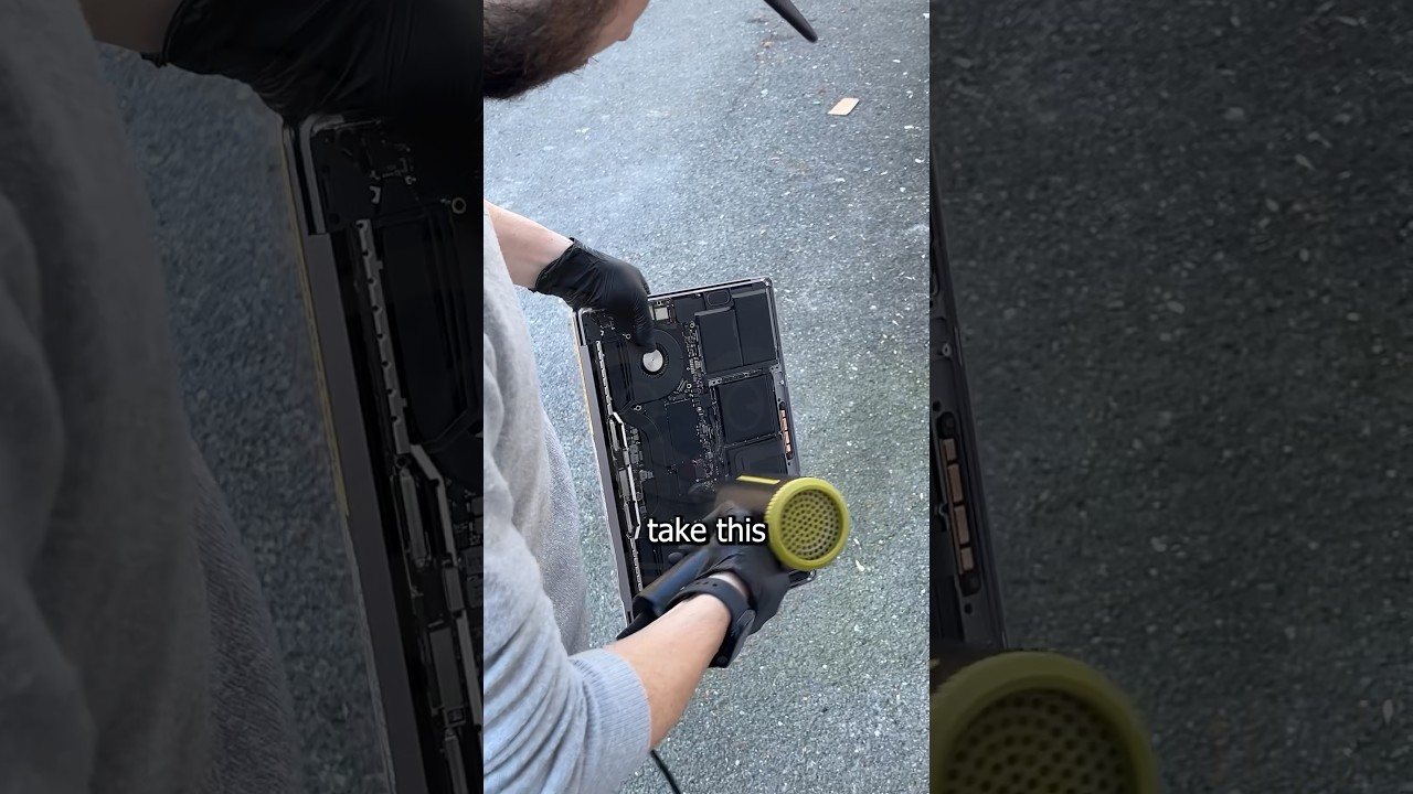 #MacBook Pro easy liquid damage repair (colorful fail) #tech #pc #technology #shorts