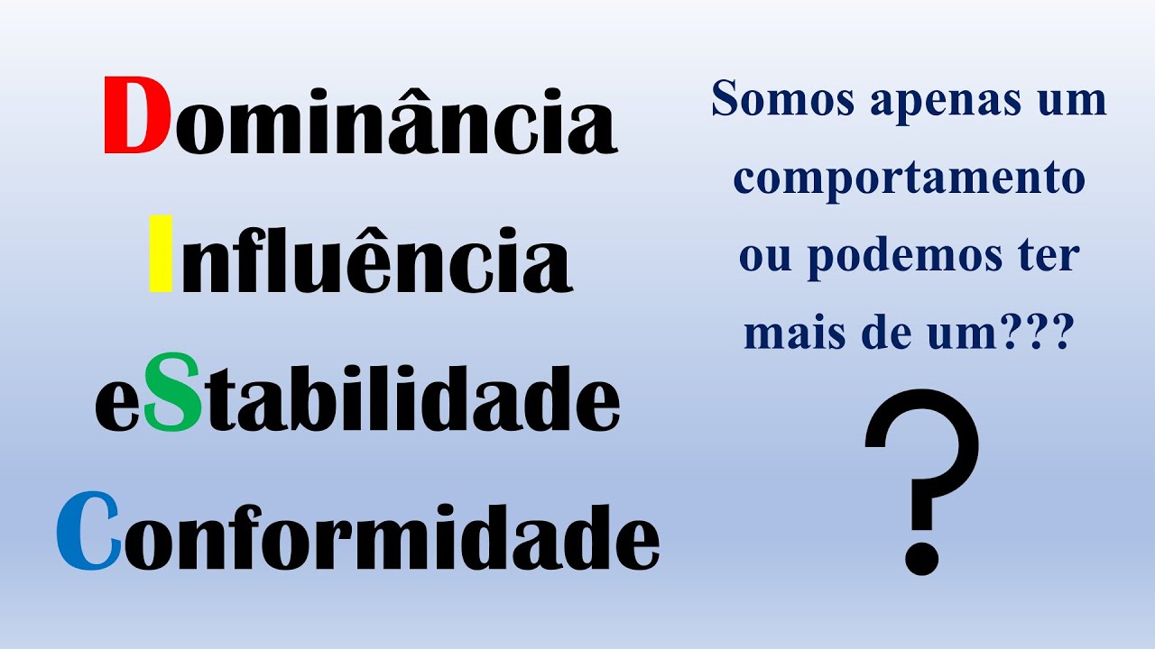 Perfil comportamental! Sou apenas uma coisa? Posso mudar? #61