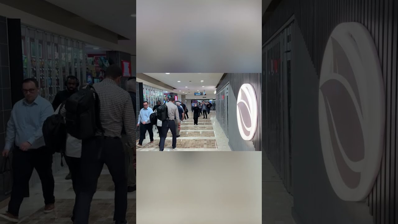 Rain pours through ceiling in Toronto PATH during severe storm