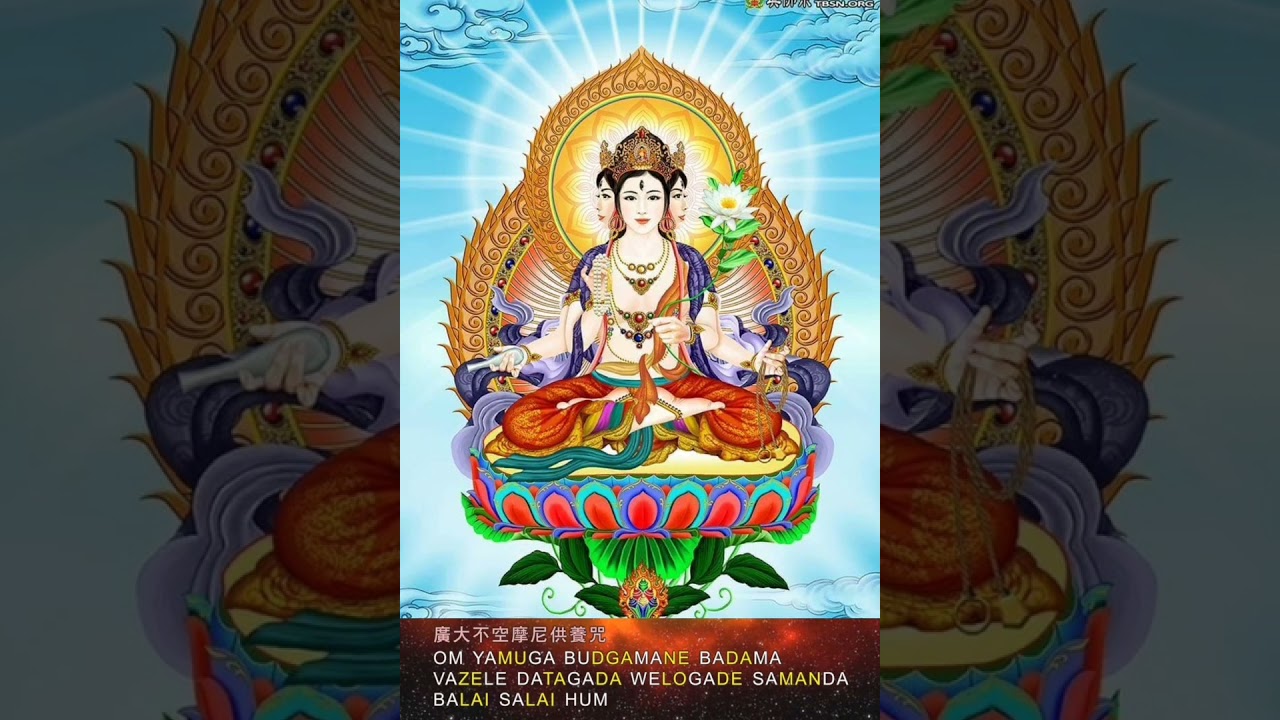 廣大不空摩尼供養咒｜慢速版+49遍完整版｜每天持誦七遍 功德不可思量