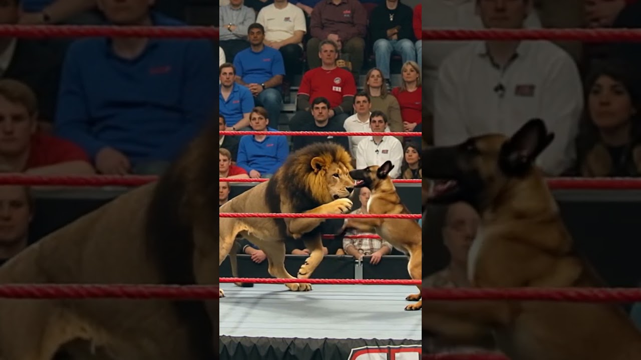 #boxing #lion #vs #dog #fight #combine #unknown #winter
