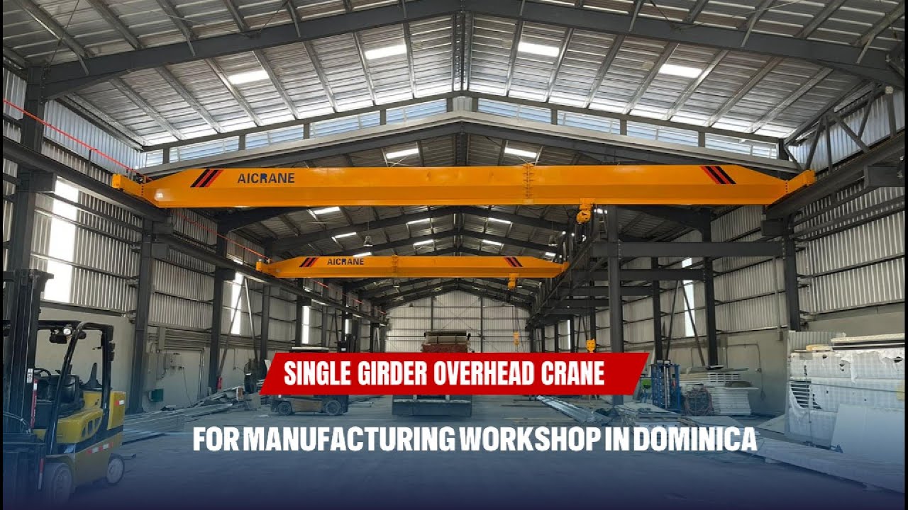 2 Sets of Single Girder Overhead Crane for Manufacturing Workshop in Dominica @AICRANEGLOBAL
