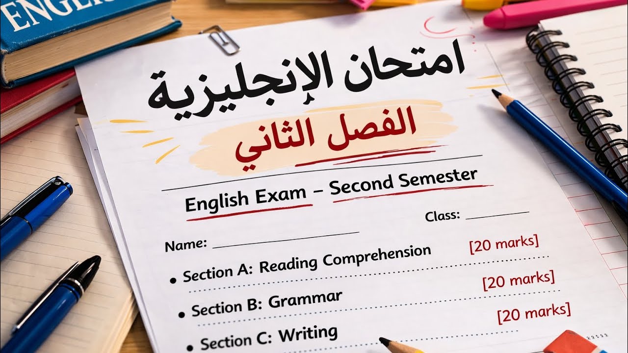 امتحان سنة  اولى  متوسط الوحدة الثانية الفصل الثاني  