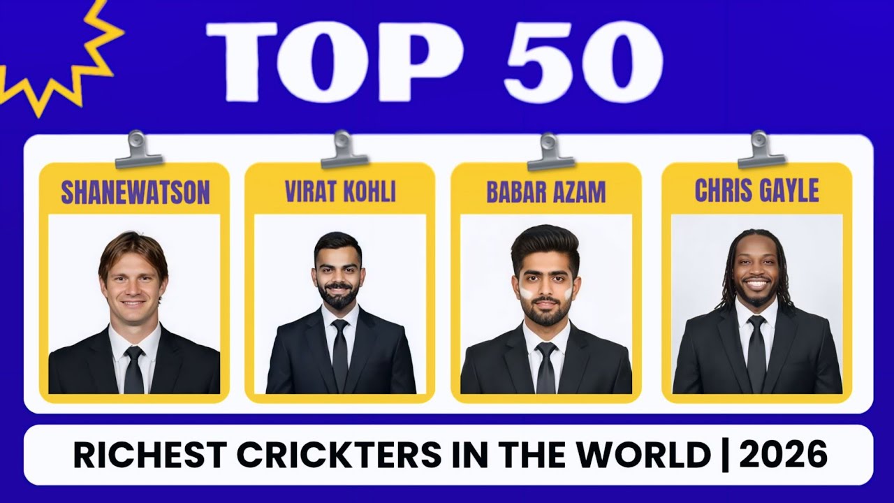 Top 50 Richest Cricketers in 2026