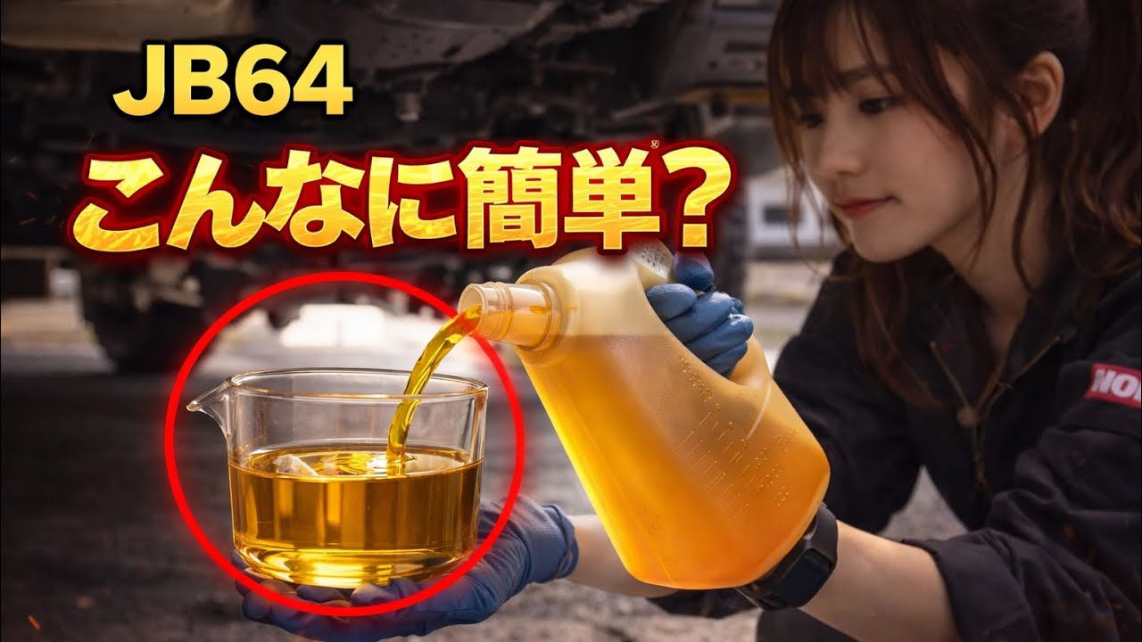 【ジムニーJB64】簡単オイル交換！意外と簡単！自宅でオイル交換してみた。