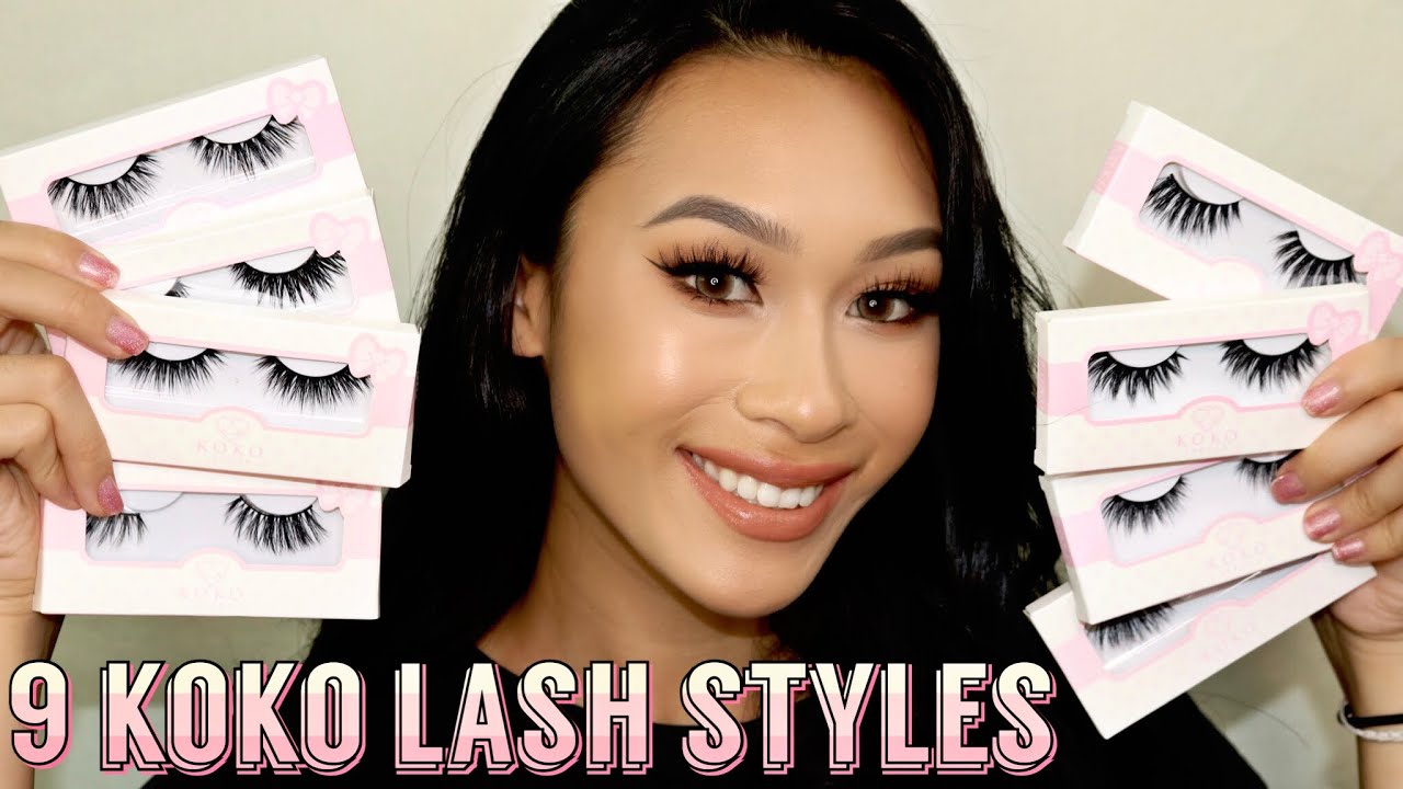 KOKO LASHES TRY ON! 9 STYLES