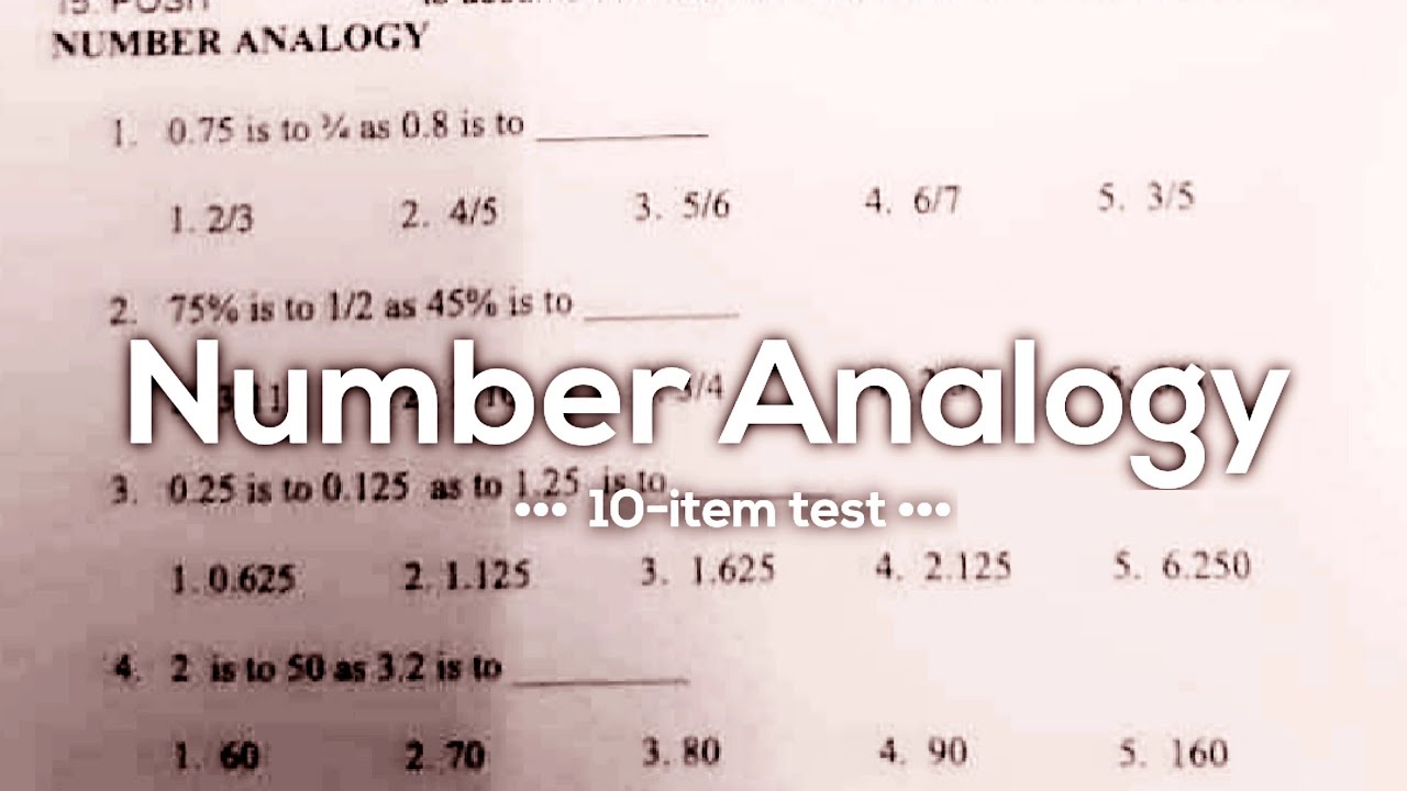 NUMBER ANALOGY part1 | Numerical Reasoning Test