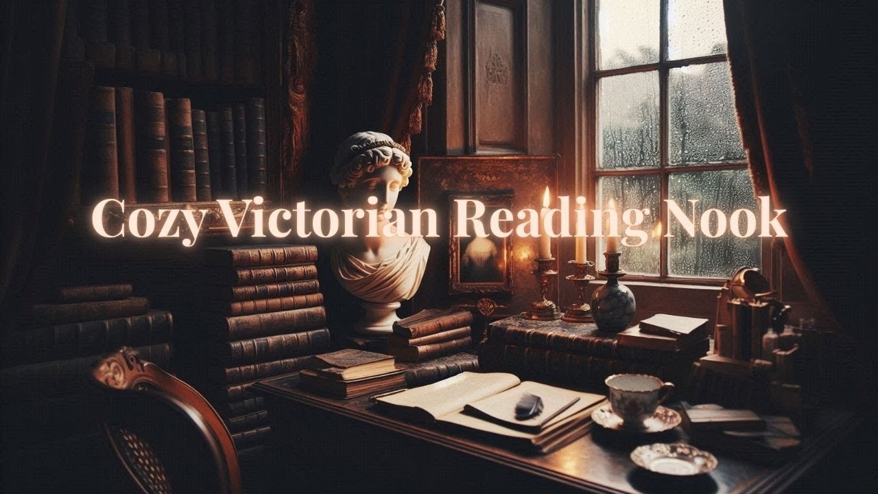 Cozy Victorian Reading Nook | Rainy Candlelight | Jane Austen Inspired Ambience