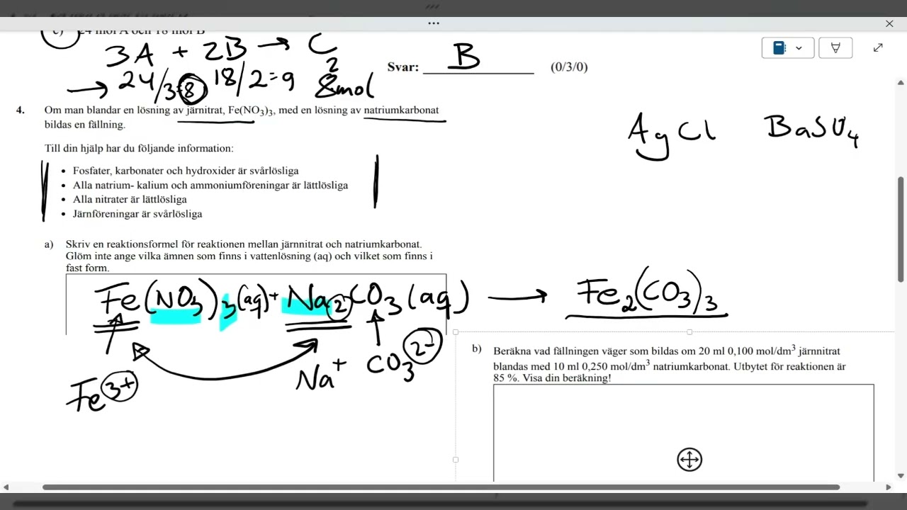 RepetitionCAmolförhållandenochfällning