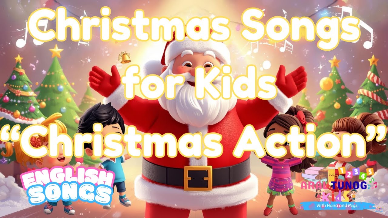 Рождественская песенка с движениями для детей 🎄 | Хлопайте, прыгайте и двигайтесь (на английском ...