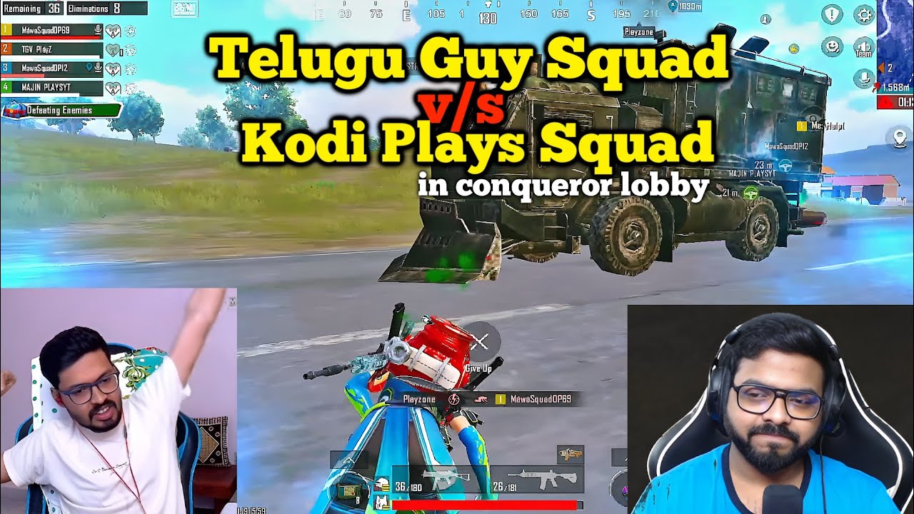 Telugu Guy Squad vs Kodi Plays Squad in Conqueror Lobby, Don't Miss the End