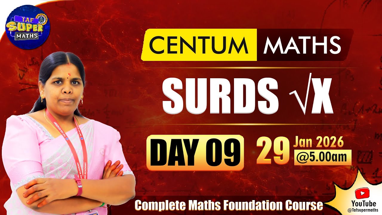 CENTUM MATHS | DAY 09 | SURDS √x  | TAF