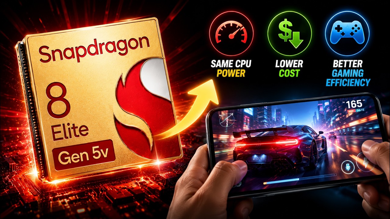 Snapdragon 8 Elite Gen 5V Leaked! Same CPU Power, Lower Cost & Better Gaming Efficiency?