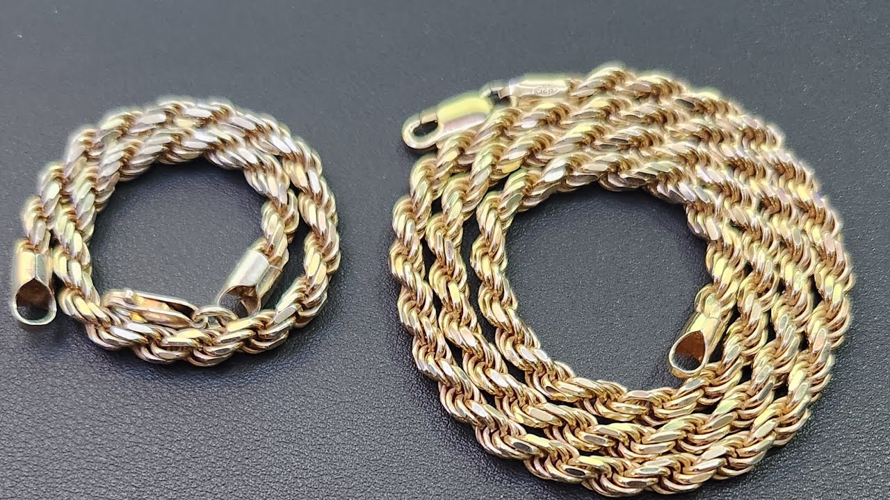 Harlembling review  5mm Diamond rope chain 14 kt over sterling silver after 2 years of wear