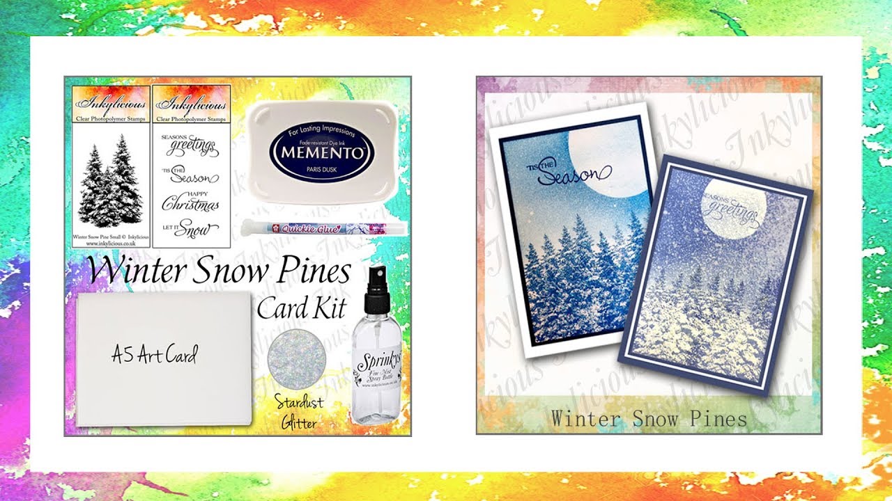 Inkylicious Winter Snow Pines Card Kit Part 1