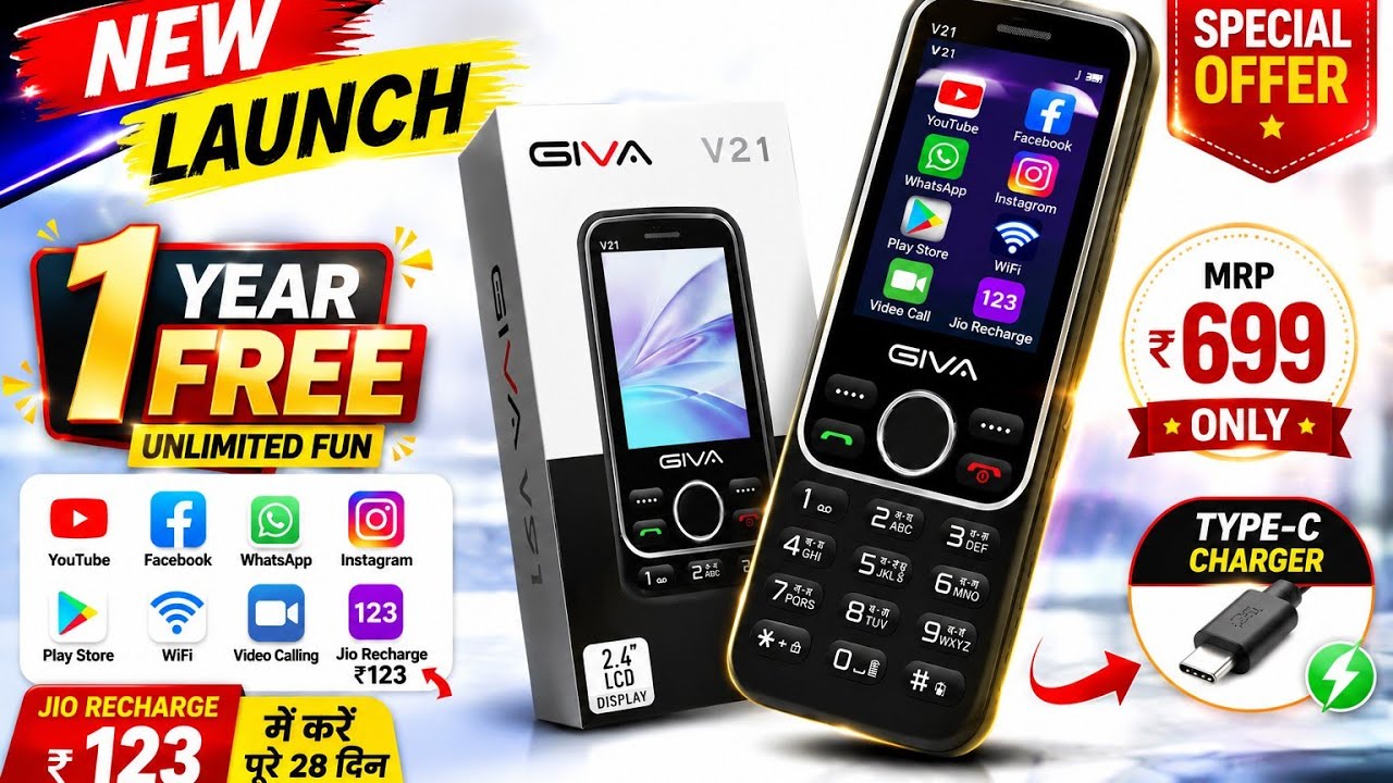 Best 4G Phone 2026⚡GIVA V21 4G unboxsing⚡Jio Phone f320b unboxsing⚡ new 4G keypad phone 2026