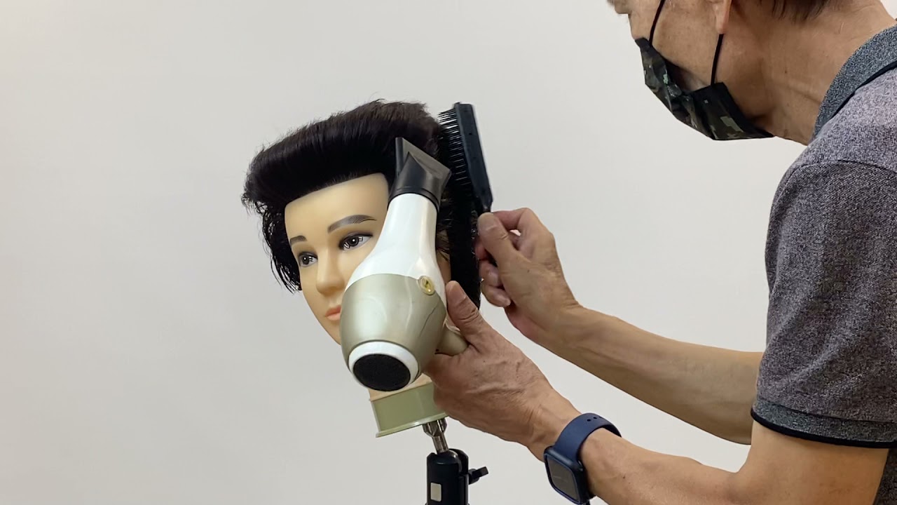 男子丙級全往後吹風示範