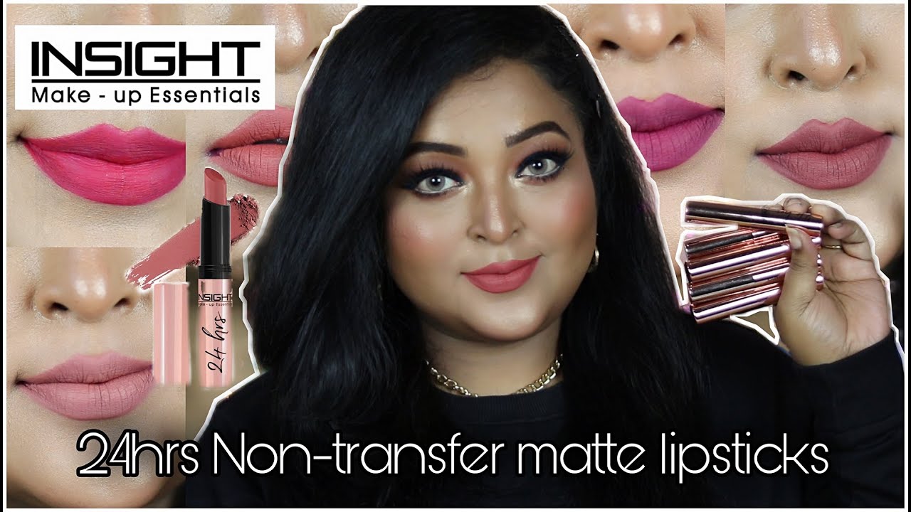 *NEW*Insight Cosmetics 24Hrs NON-TRANSFER MATTE LIPSTICKS||7 Shades||REVIEW & SWATCHES 