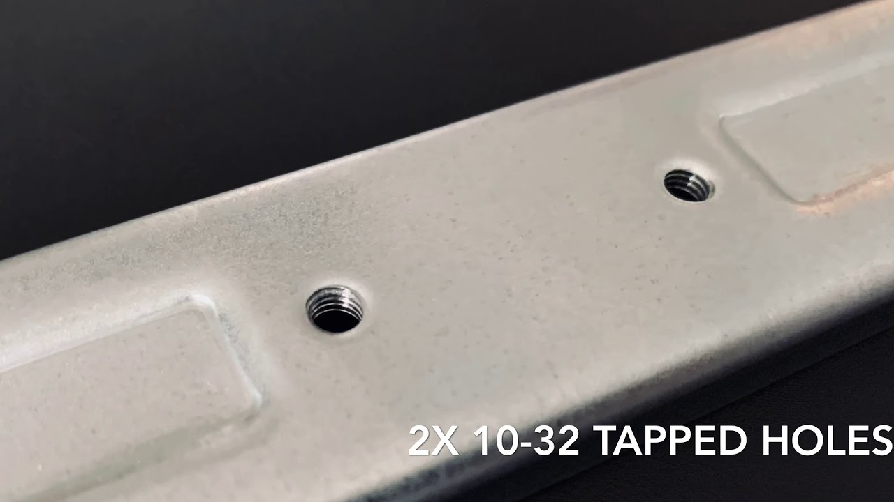 Stiffening Bracket, in-die tapping, 2x 10-32 holes progressive tool