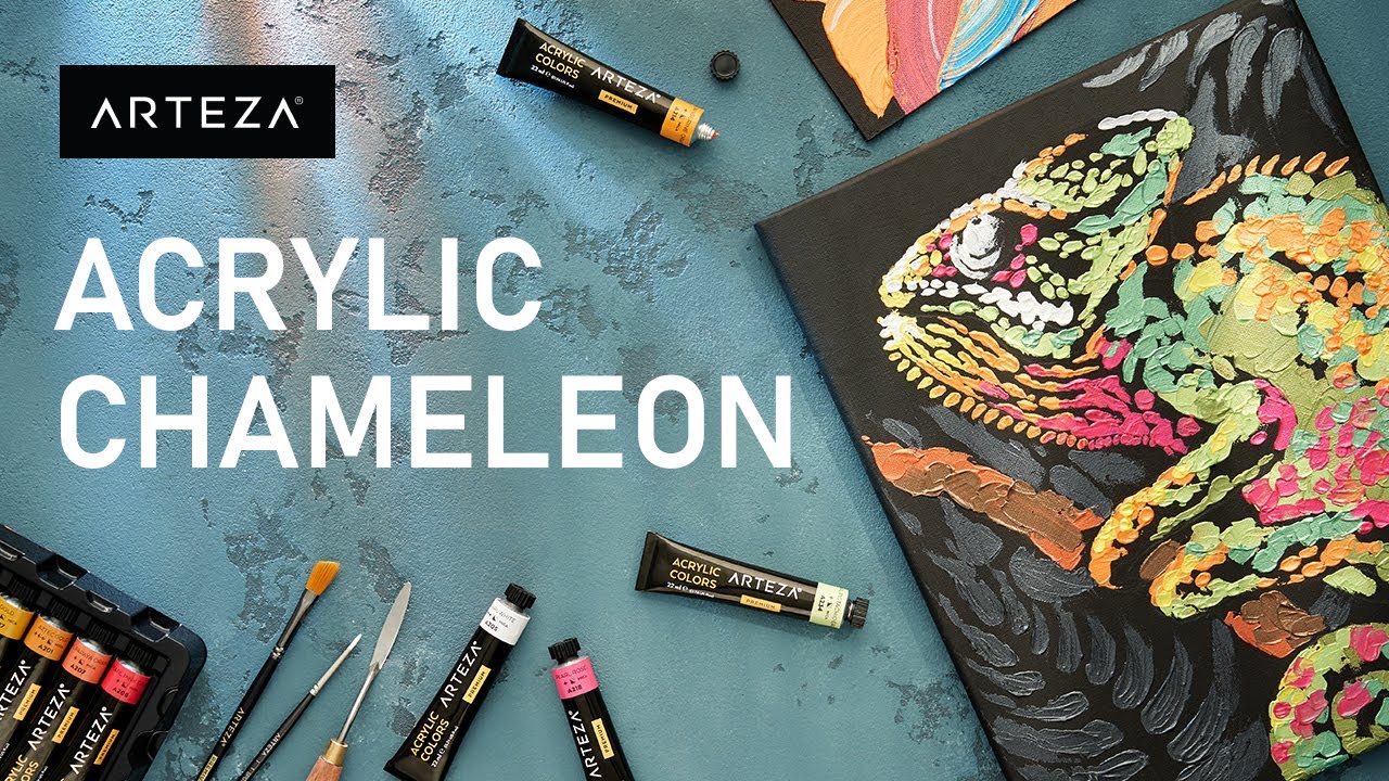 Chameleon Painting Tutorial | Acrylic Paint (Animal Painting)