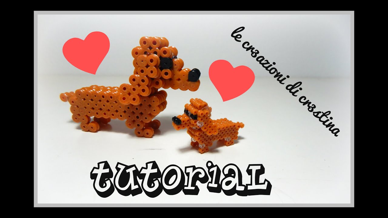 Tutorial Cane Bassotto 3D con Hama Beads - DIY Dog Perler Beads