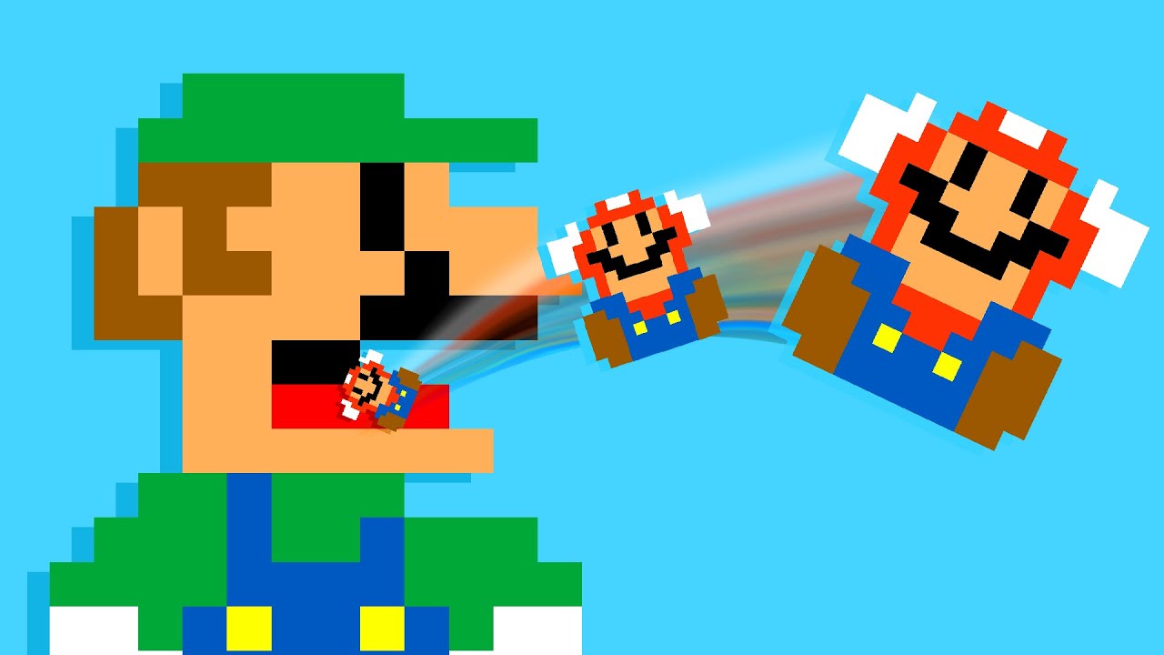 Луиджи съедает Марио