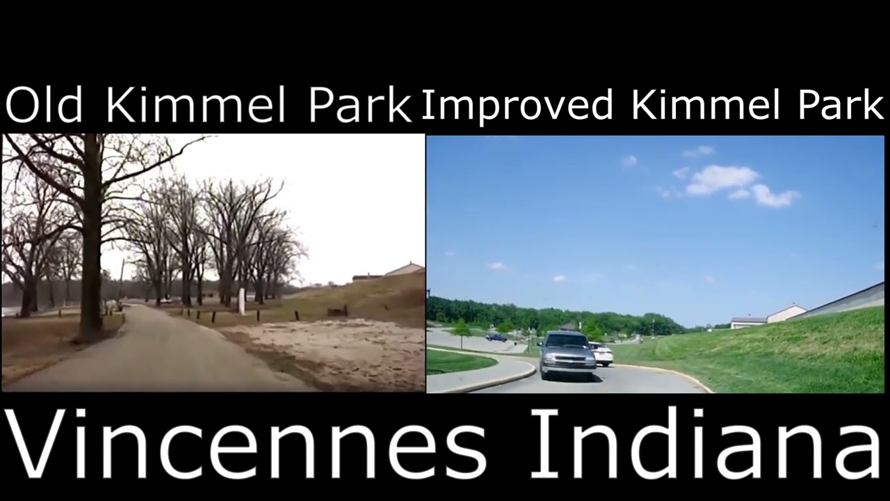Kimmell Park in Vincennes, Indiana. The very old park, and the new Kimmell Park.