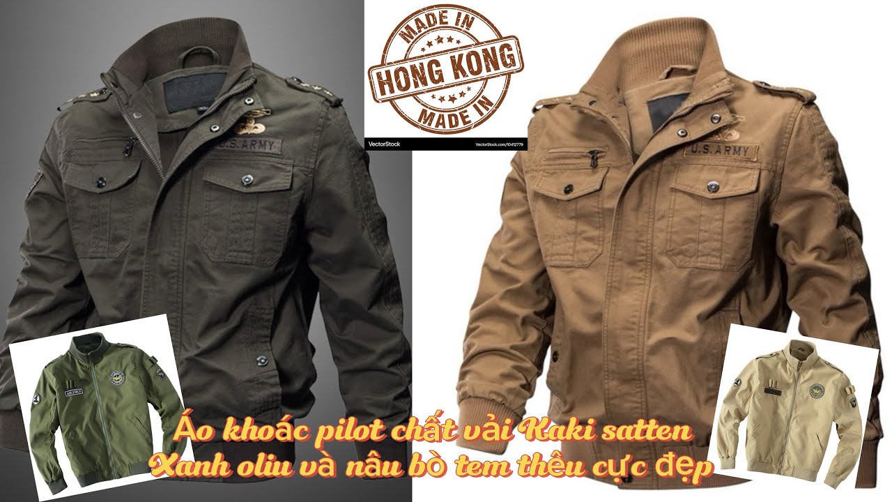 [26-11-25]Áo pilot bomber chất vải kaki satten do HongKong sx giá rẻ mời ae-sdt 0909765165 Nam