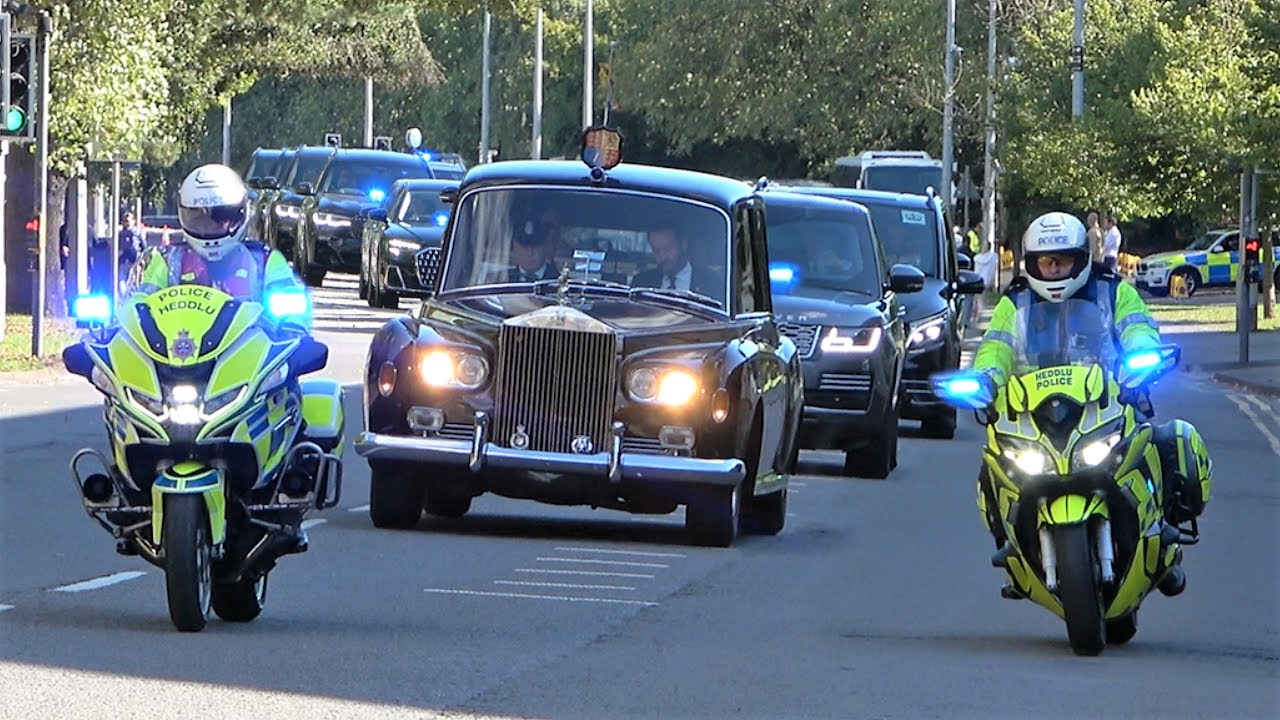 KING CHARLES Visits Cardiff with Royal Motorcades ahead of the Queen's Funeral 🇬🇧