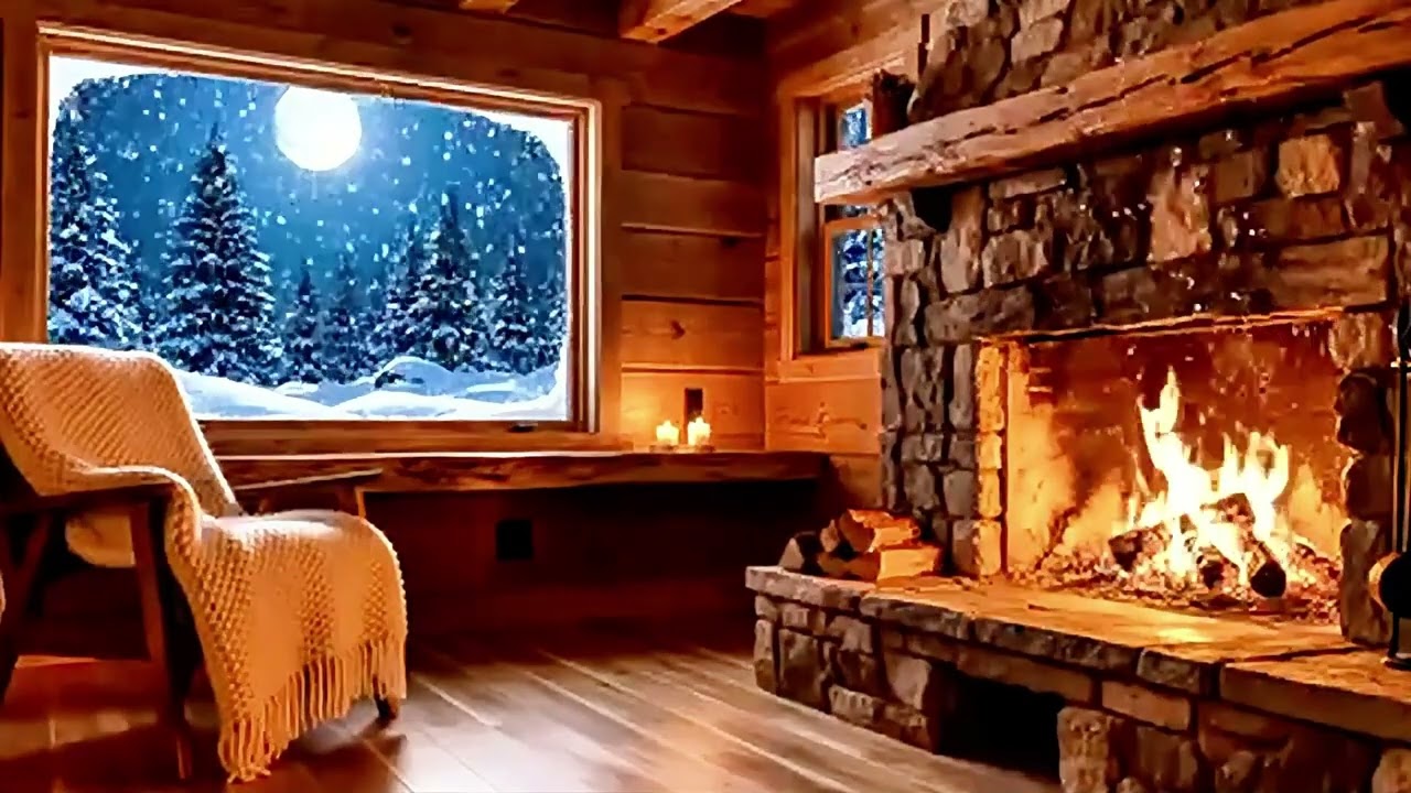 Cozy Fireplace Ambience 🔥 | Warm Background Music for Relax, Work & Study