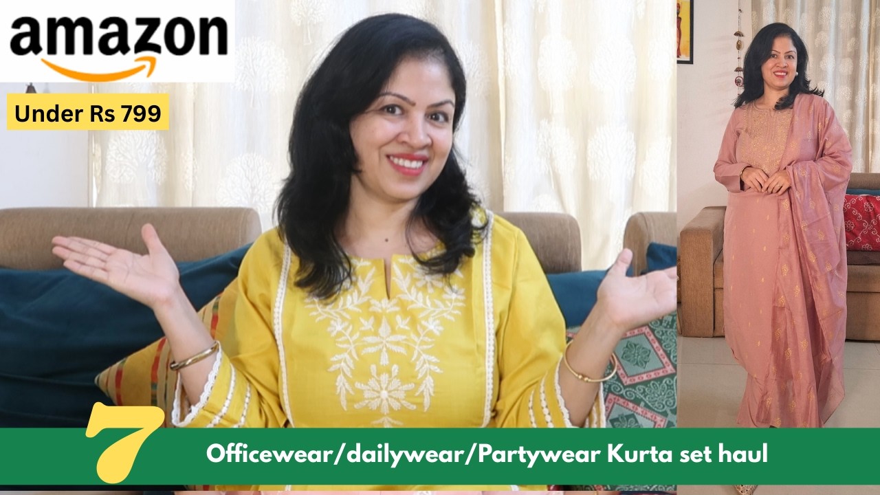 Amazon Kurta Sets Under ₹799 | Stylish Office Wear, Daily wear & Party  wear |Try-On Haul