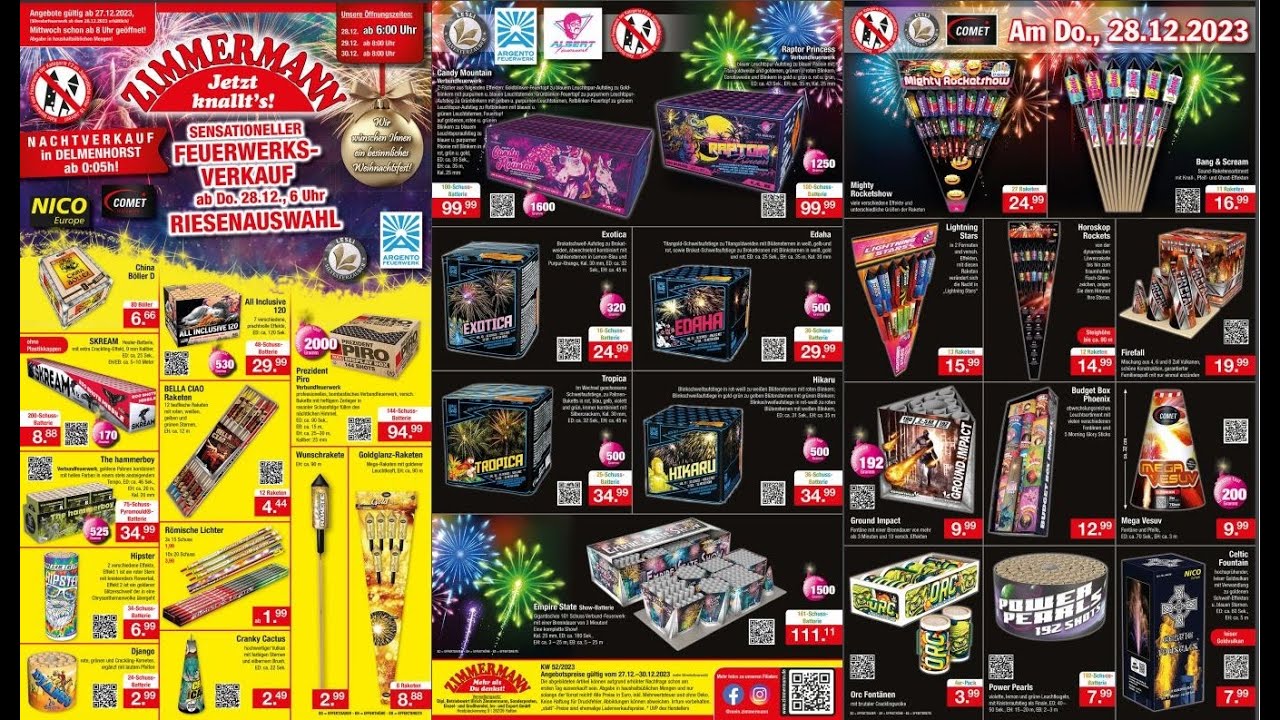 Komplettes Zimmermann Feuerwerk Prospekt 2023/2024