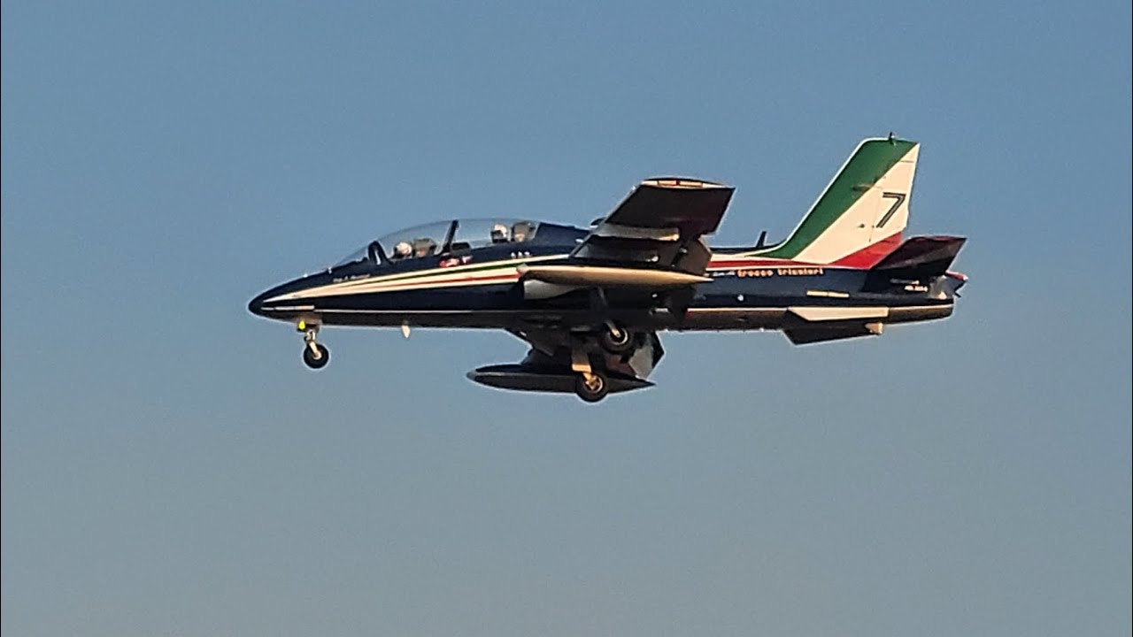 italian jet team frecce tricolori preforming at the California capital airshow 2024.