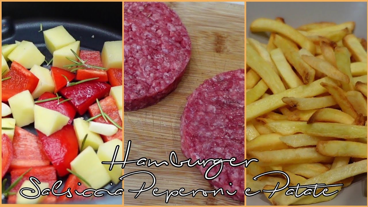 Ricetta - Salsiccia, patate e peperoni nella friggitrice ad aria| Come preparo gli Hamburger