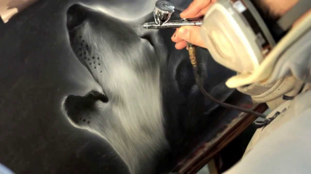 Airbrush Hood - Airbrush Motorhaube - Wolf Motive Step by Step - El Piti