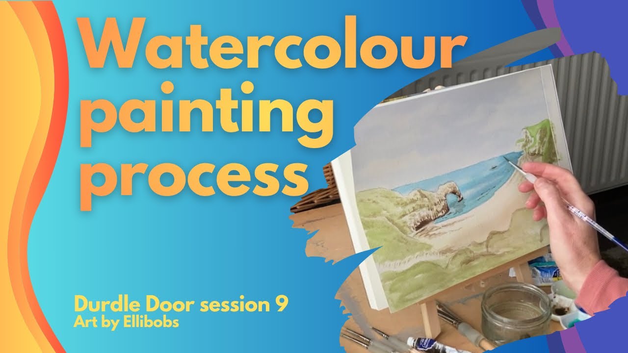 Follow my watercolour painting process and unwind. Painting, session 9, Durdle Door artwork.