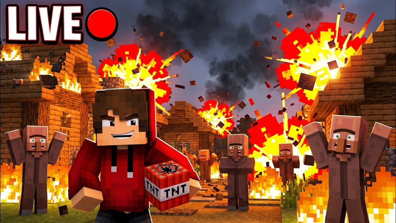 1️⃣ 🔴 LIVE Minecraft – Destroying Every Village I See 😈 | Hindi Gameplay