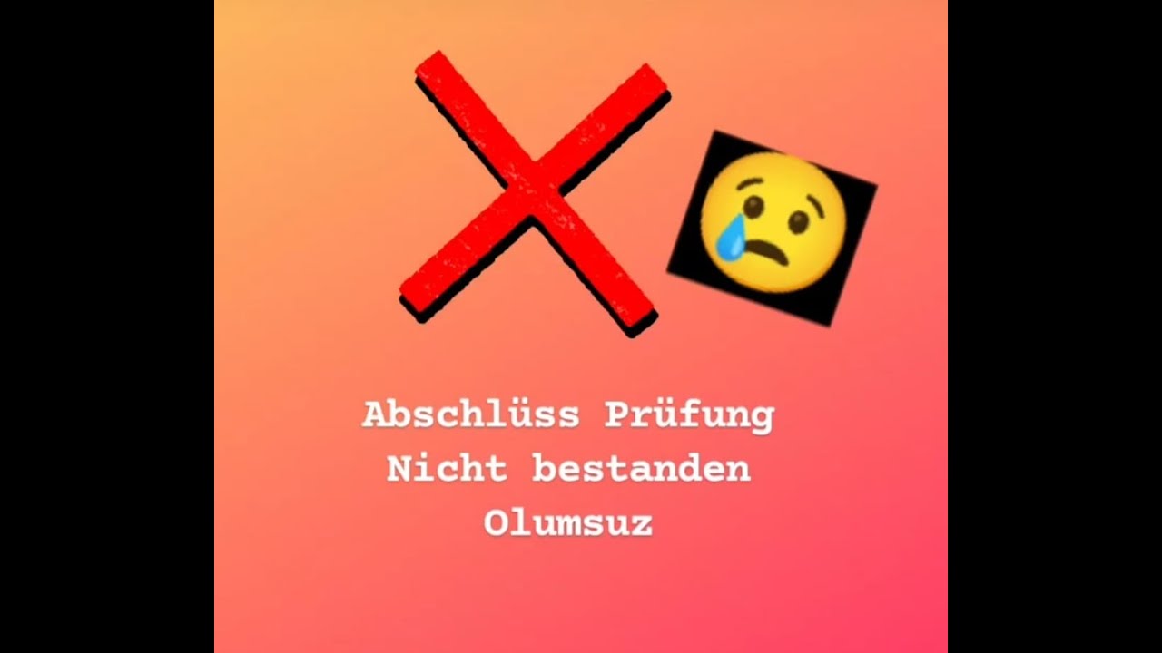 Başarısız bitirme sınavı. Geçemedim.   MTRA Abschlussprüfung