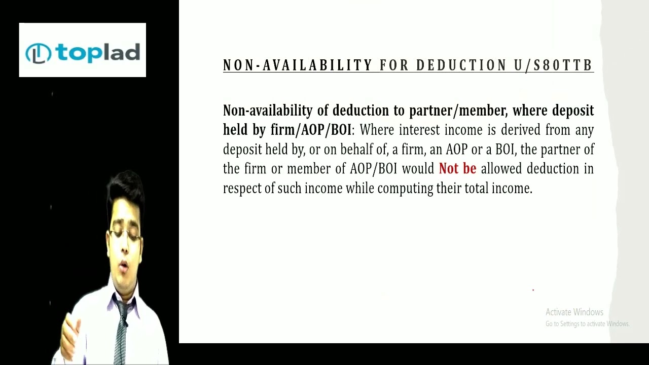 Deduction Under Section 80TTB