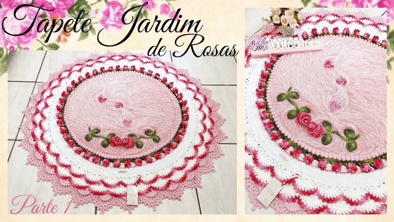 🌸 Tapete Jardim de Rosas Redondo em Crochê 🌸. 1/3. @deboratavaresartesemcroche