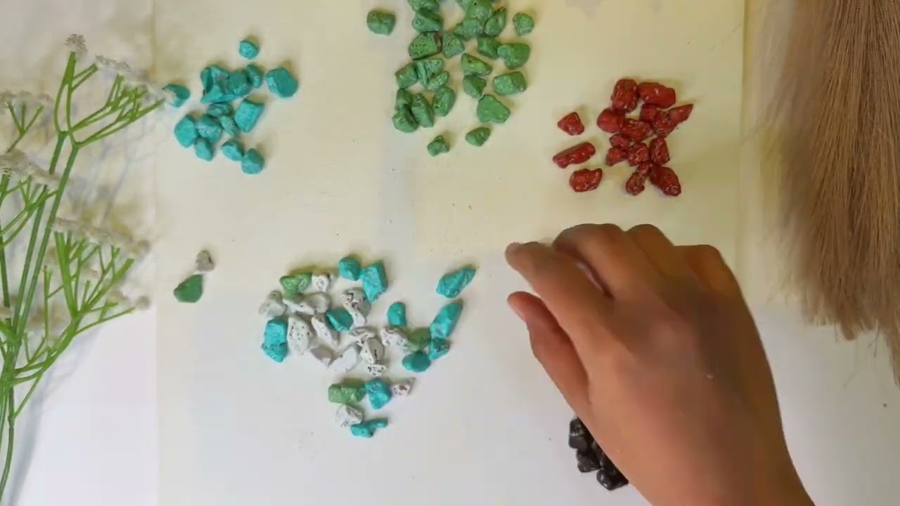 Stone candy color Sorting ASMR ✨️🍬 | Easy color relaxing for kids 🟢🟦⚪️