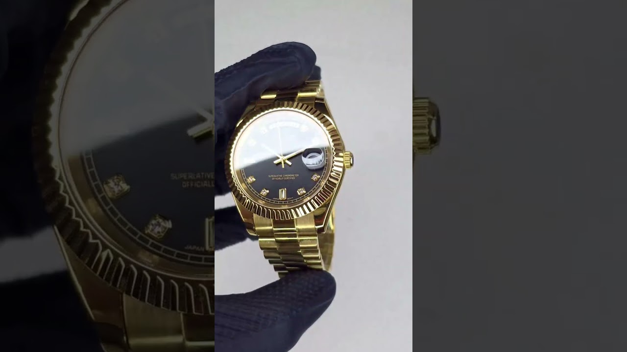 Seiko Gold Day-Date Black Gem Dial Mod