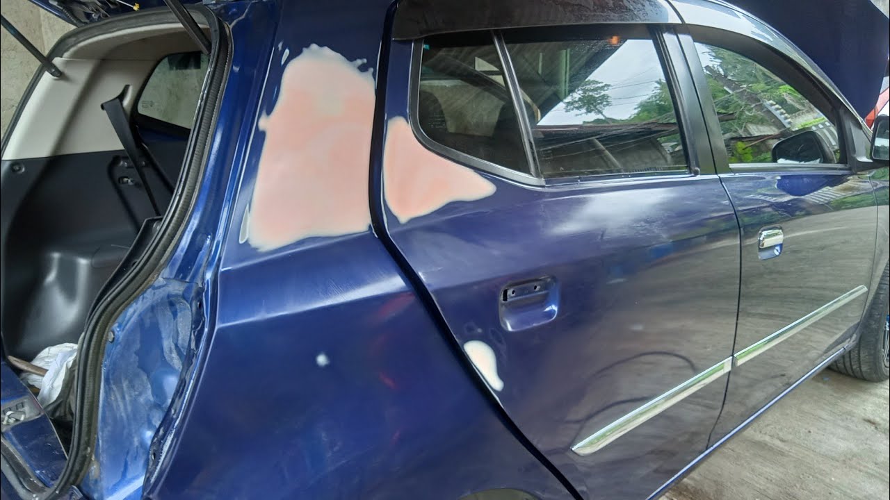 paraan sa pagpipintura ng sasakyan sa malalim na dent o lubog.#toyota#wigo#homeservice