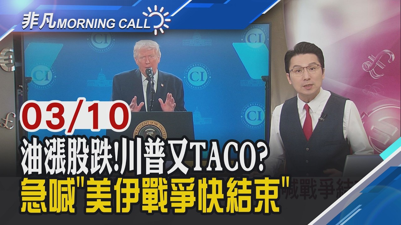 油價先飆再跳水 美股戲劇性逆轉 超微美光漲5%!大賣空本尊貝瑞:股市跌是川普致命弱點!G7緊急會議 傳擬釋四億桶原油穩定市場｜主播鄧凱銘｜【非凡Morning Call】20260310｜非凡財經新聞